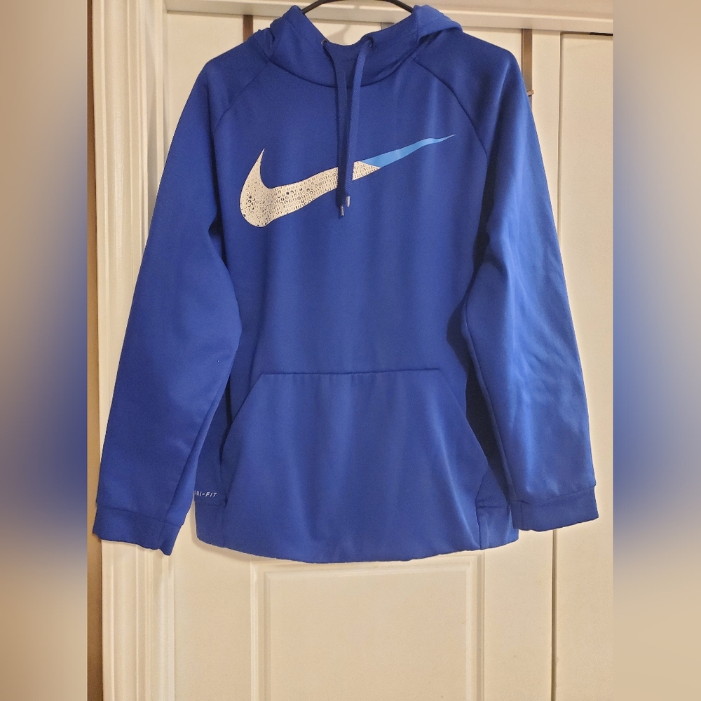 Nike Dri-Fit Men's Large Hoodie Sweatshirt Royal Blue Pullover